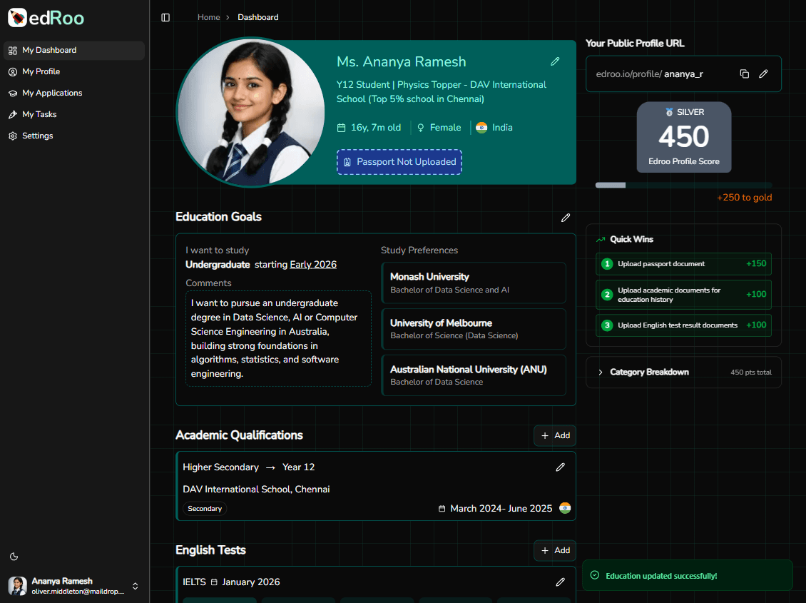 Genuine Student Score Dashboard